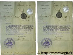 CHAMBRE SYNDICALE DES COMMERCANTS DE PERPIGNAN 10 Centimes + Reproduction de la 10 centimes en Argent et offerte à la famille Auriol Perpignan