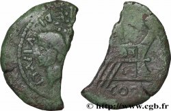 LUGDUNUM - LYON - JULES CÉSAR ET OCTAVE Dupondius coupé en deux