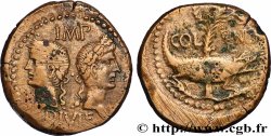 AUGUSTUS and AGRIPPA Dupondius COL NEM (as)