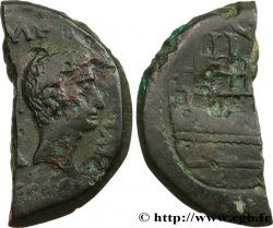 VIENNA - VIENNE - JULES CÉSAR et OCTAVE Dupondius coupé en deux TTB