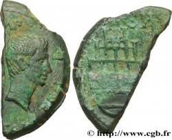 GALLIA - VIENNA - VIENNE - JULIUS CAESAR and OCTAVIAN Dupondius coupé en deux XF/VF