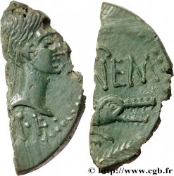 NEMAUSUS - NIMES - AUGUSTUS and AGRIPPA Dupondius NEM COL - coupé en deux