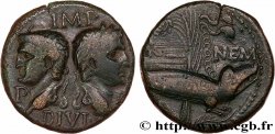 NEMAUSUS - NÎMES - AUGUSTE et AGRIPPA Dupondius TTB