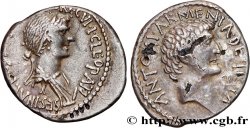 CLÉOPÂTRE VII et MARC ANTOINE Denier TTB+