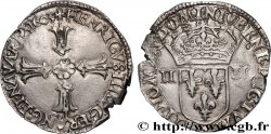 HENRY IV Quart d écu, croix feuillue de face 1603 Nantes