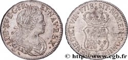 LOUIS XV DIT LE BIEN AIMÉ Écu dit  de France-Navarre  1718 Lille TTB+/SUP
