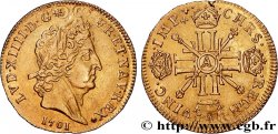 LOUIS XIV LE GRAND OU LE ROI SOLEIL Louis d’or aux huit L et aux insignes 1701  Paris TTB+/SUP