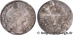 LOUIS XIV LE GRAND OU LE ROI SOLEIL Demi-écu aux trois couronnes 1711 Troyes TTB+