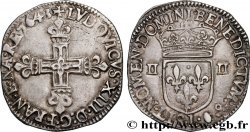 LOUIS XIII LE JUSTE Quart d écu, à la croix fleurdelisée, titulature côté croix 1643 Bayonne TTB+