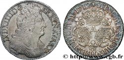 LOUIS XIV LE GRAND OU LE ROI SOLEIL Demi-écu aux trois couronnes 1712 Paris TTB+/SUP