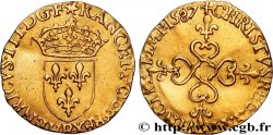 HENRI III Écu d or au soleil, 3e type 1587 Rouen