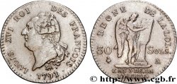 LOUIS XVI (MONARQUE CONSTITUTIONNEL)  30 sols dit  au génie , type FRANÇOIS 1791 Paris