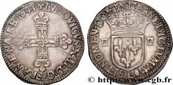 LOUIS XIII  Quart d écu, à la croix fleurdelisée, titulature côté croix 1643 Bayonne MBC+