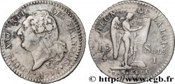 LOUIS XVI (MONARQUE CONSTITUTIONNEL)  15 sols dit  au génie , type FRANCOIS 1791 Limoges