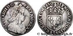 LOUIS XIV LE GRAND OU LE ROI SOLEIL Douzième d écu, portrait à la mèche longue 1650 Angers