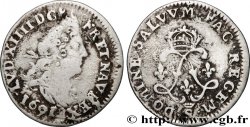 LOUIS XIV LE GRAND OU LE ROI SOLEIL Quatre sols aux deux L 1691 Troyes