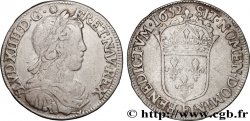 LOUIS XIV LE GRAND OU LE ROI SOLEIL Demi-écu, portrait à la mèche longue 1652 Angers