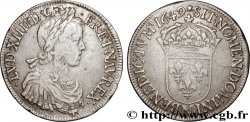 LOUIS XIV LE GRAND OU LE ROI SOLEIL Écu, portrait à la mèche longue 1649 Montpellier