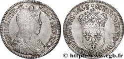 LOUIS XIV  THE SUN KING  Demi-écu, portrait à la mèche longue 1653 Rennes