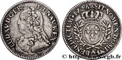 LOUIS XV THE BELOVED Cinquième d écu aux branches d olivier, buste habillé 1726 Paris
