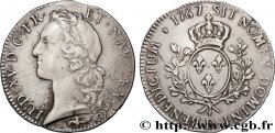 LOUIS XV THE BELOVED Écu aux branches d’olivier, tête ceinte d’un bandeau 1767 Lyon