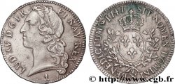 LOUIS XV THE BELOVED Écu aux branches d’olivier, tête ceinte d’un bandeau 1747 Montpellier