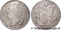LOUIS XVI Écu dit  au génie , légende FRANÇOIS 1792 Limoges