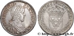 LOUIS XIV LE GRAND OU LE ROI SOLEIL Demi-écu, portrait à la mèche longue 1651 Paris