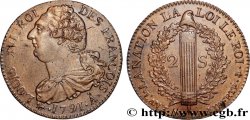 LOUIS XVI (MONARQUE CONSTITUTIONNEL) 2 sols dit  au faisceau , type FRANÇOIS 1791 Paris