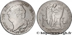 LOUIS XVI (MONARQUE CONSTITUTIONNEL)  Écu dit  au génie , type FRANÇOIS 1792 Limoges