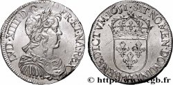 LOUIS XIV LE GRAND OU LE ROI SOLEIL Demi-écu, portrait à la mèche longue 1651 La Rochelle SPL