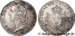 LOUIS XV DIT LE BIEN AIMÉ Écu aux branches d’olivier, tête ceinte d’un bandeau 1743 Lyon