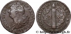 LOUIS XVI (MONARQUE CONSTITUTIONNEL)  2 sols dit  au faisceau , type FRANÇOIS 1792 Perpignan