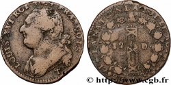 LOUIS XVI (MONARQUE CONSTITUTIONNEL)  12 deniers dit  au faisceau , type FRANÇOIS 1792 Nantes