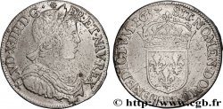 LOUIS XIV LE GRAND OU LE ROI SOLEIL Demi-écu, portrait à la mèche longue 1653 Angers