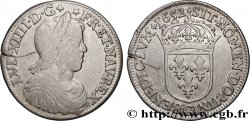 LOUIS XIV LE GRAND OU LE ROI SOLEIL Demi-écu, portrait à la mèche longue 1652 Saint-Lô
