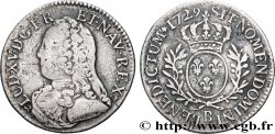 LOUIS XV DIT LE BIEN AIMÉ Cinquième d écu aux branches d olivier, buste habillé 1729 Rouen