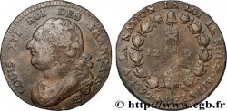 LOUIS XVI (MONARQUE CONSTITUTIONNEL)  12 deniers dit  au faisceau , type FRANÇAIS 1792 Strasbourg