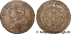 LOUIS XVI (MONARQUE CONSTITUTIONNEL)  2 sols dit  au faisceau , type FRANÇOIS 1792 Montpellier
