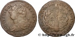 LOUIS XVI (MONARQUE CONSTITUTIONNEL)  2 sols dit  au faisceau , type FRANÇOIS 1792 Montpellier
