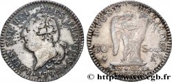 LOUIS XVI (MONARQUE CONSTITUTIONNEL)  30 sols dit  au génie , type FRANÇOIS 1792 Paris