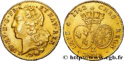LOUIS XV DIT LE BIEN AIMÉ Double louis d’or aux écus ovales, tête ceinte d’un bandeau 1742 Grenoble