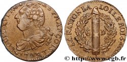 LA CONVENTION 6 deniers dit  au faisceau , type FRANÇOIS 1793 Nantes TTB+/SUP