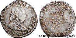 HENRI III Teston 3e type, col fraisé 1576 Bayonne