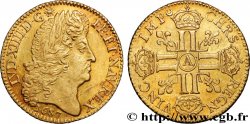 LOUIS XIV  THE SUN KING  Louis d’or aux huit L, portrait à la tête âgée et laurée 1687 Paris MBC+/EBC