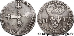 HENRI III Quart d écu, croix de face 1581 Rennes