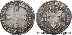 HENRI IV LE GRAND Quart d écu, croix bâtonnée et couronnée de face 1603 Saint-Lô
