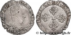 LA LIGUE. MONNAYAGE AU NOM D HENRI III Demi-franc au col plat 1590 Toulouse