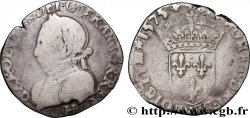 HENRI III. MONNAYAGE AU NOM DE CHARLES IX Teston, 11e type 1575 La Rochelle