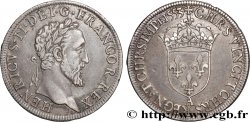 HENRY II Teston à la tête laurée, fabriqué au moulin 1553 Paris, Moulin des Étuves MBC+